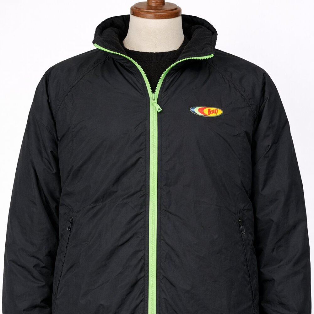 Vintage Wendy’s Employee Jacket 90s Y2K Black Nylon Zip Workwear Size M